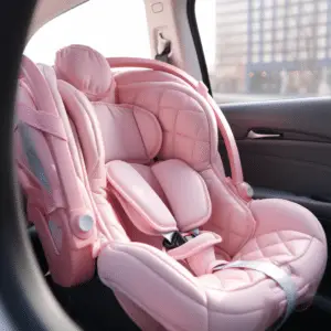 Pink newborn car seat