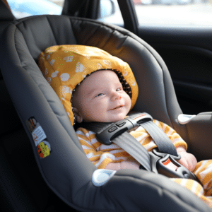 Newborn car seat head positioning