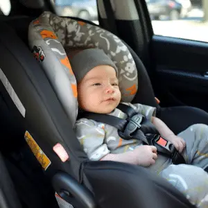 Newborn car seat head positioning