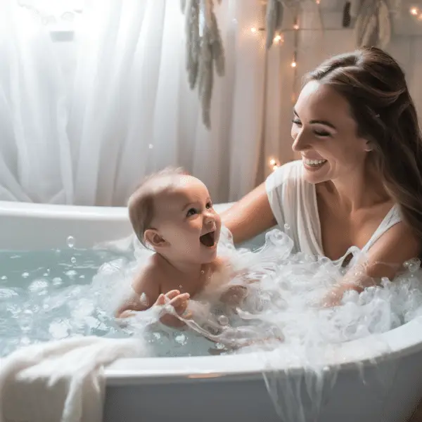 baby bath time bonding